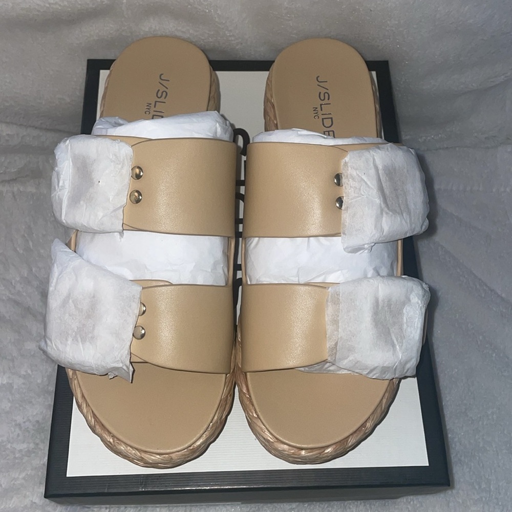 NWT J/SLIDES QUINLEY Sand Leather Sandal - Picture 8 of 15